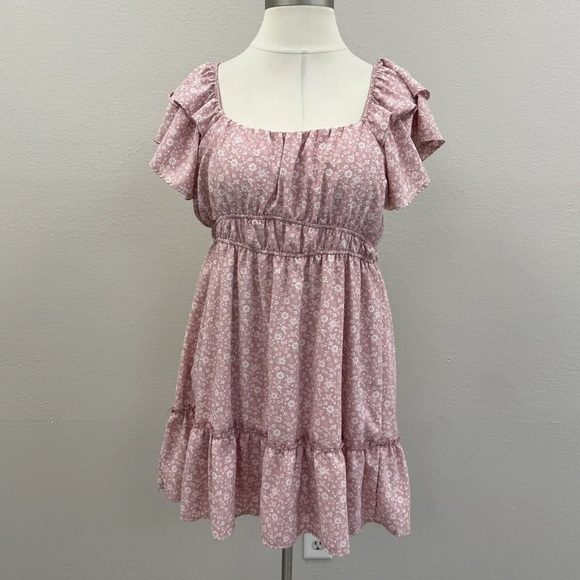 Arula Pink & White Floral Mini Dress - Size 14/16 - Picture 3 of 5